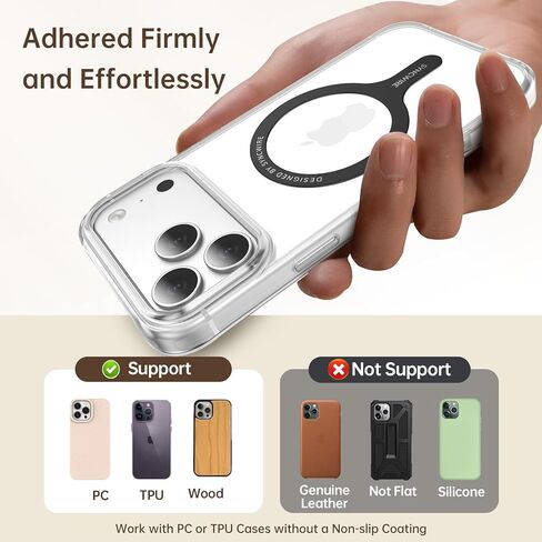 SYNCWIRE for MagSafe Sticker, 3 Pack Metal Ring for Phone Case, Compatible with MagSafe Ring, Work with Wireless Charging, Magnetic Conversion Kit for iPhone 15/14/13/12/11, Galaxy S23/S22 and More in Saudi Arabia