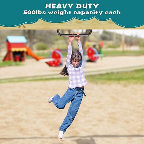 SELEWARE 17 Inch Metal Playground Handles, Heavy Duty Monkey Bars Handles, Playset Safety Handles, Indoor/Outdoor Grab Bars for Playground, Jungle Gym, Climbing Frame, Treehouse (6 Pack, Black) in Kuwait