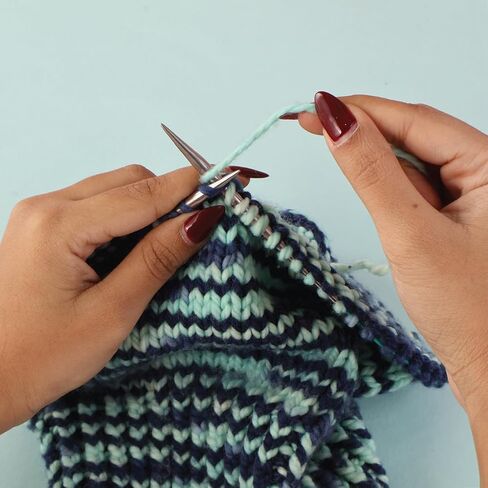كابل KnitPro Stelo الثابت من الفولاذ المقاوم للصدأ مع موصلات فضية للإبر الصغيرة القابلة للتبديل فقط | 30 سم (12 بوصة) لعمل إبرة IC مقاس 50 سم (20 بوصة). in Kuwait