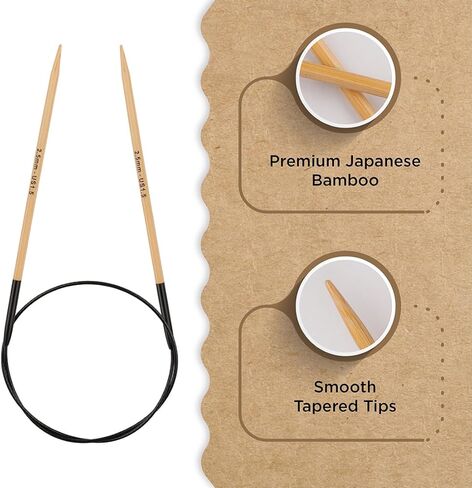 Knitter’s Pride Bamboo Luxe Fixed Circular Needles 16"" (40cm) – US Size 1.5 (2.5mm) in Kuwait