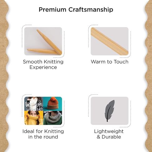Knitter’s Pride Bamboo Luxe Fixed Circular Needles 16"" (40cm) – US Size 1.5 (2.5mm) in Kuwait