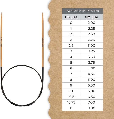 Knitter’s Pride Bamboo Luxe Fixed Circular Needles 16"" (40cm) – US Size 1.5 (2.5mm) in Kuwait