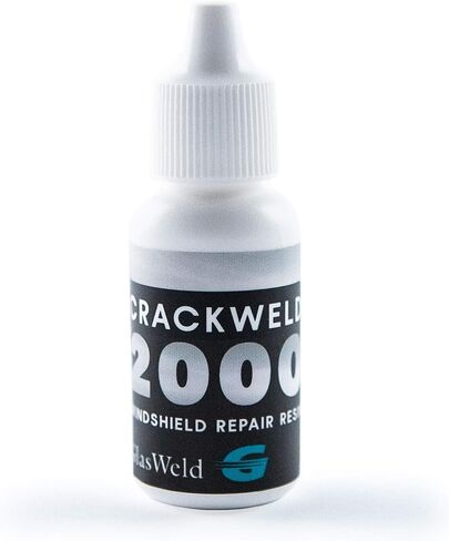 GlasWeld CrackWeld 2000 إصلاح الزجاج الأمامي من الراتنج للأشعة فوق البنفسجية للشقوق الطويلة - سائل صمغ راتنجات الأشعة فوق البنفسجية لإصلاح الزجاج الأمامي الاحترافي، إصلاح رقاقة الزجاج الأمامي للمناخات القاسية، شفاف، 30 مل، لون رمادي in Kuwait