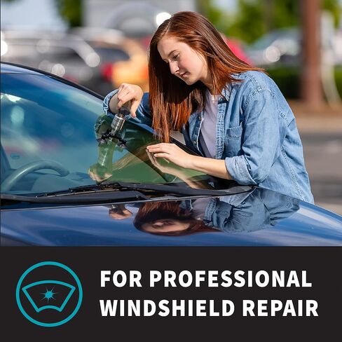 GlasWeld CrackWeld 2000 إصلاح الزجاج الأمامي من الراتنج للأشعة فوق البنفسجية للشقوق الطويلة - سائل صمغ راتنجات الأشعة فوق البنفسجية لإصلاح الزجاج الأمامي الاحترافي، إصلاح رقاقة الزجاج الأمامي للمناخات القاسية، شفاف، 30 مل، لون رمادي in Kuwait