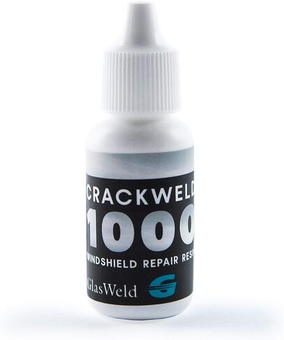 GlasWeld CrackWeld 2000 إصلاح الزجاج الأمامي من الراتنج للأشعة فوق البنفسجية للشقوق الطويلة - سائل صمغ راتنجات الأشعة فوق البنفسجية لإصلاح الزجاج الأمامي الاحترافي، إصلاح رقاقة الزجاج الأمامي للمناخات القاسية، شفاف، 30 مل، لون رمادي in Kuwait