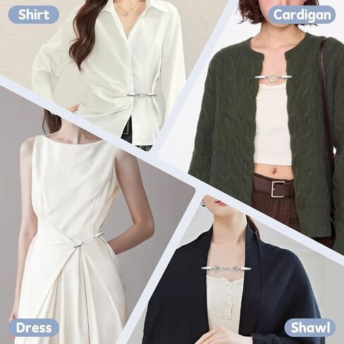 4 Pcs Waist Cincher & Shirt Clip Vintage Shirt Dress Clips Back Cinch Sweater Shawl Clips Cardigan Brooches in Saudi Arabia