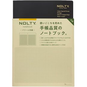 NOLTY Notebook, A5, 96 Pages, Cream Paper, 3.5mm Grid, Made in Japan, Black, NCG11 in Saudi Arabia