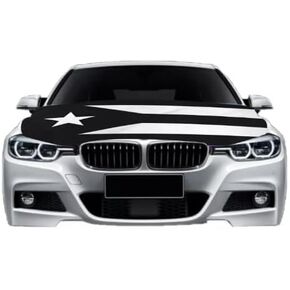 Car Hood Cover with Puerto Rico Flag Design Universal Fit Weatherproof Black for Cars Trucks SUVs in Saudi Arabia