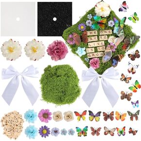 49 Pcs Spring Garden Theme DIY Graduation Cap Decor Faux Assorted Flowers White Bows 3D Butterfly Stickers Artificial Moss Crafts Alphabet Tiles for DIY Hat Grad Cap Topper Graduation Party Supplies in Kuwait