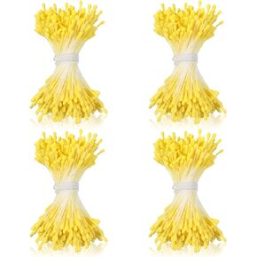 ZEYIYER 1600Pcs Flower Stamens for Crafts, Yellow 3mm Flowers Stamens, Double-Heads Artificial Floral Pistil for Flowers Making, Wedding, Party, Home, DIY Crafts in Saudi Arabia