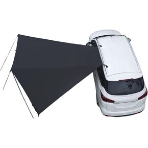 Car Side Awning Tent for Maserati Quattroporte 2010-2025 Sedan 5-Seater, Oxford Fabric Camping Vehicle Side Sun Shelter Portable Tailgate Shelter,Black-2m Aluminum Rod Set in Kuwait