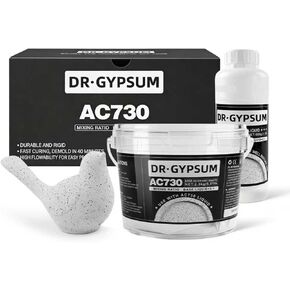 DR.GYPSUM Casting Powder, Fast-Curing,Water-Activated Material for DIY Crafts，Two-Part Powder Base and Liquid Set, 1.2kg(2.2Ib Base+0.44Ib Liquid)/Set(Silver Grey Granite) in Kuwait