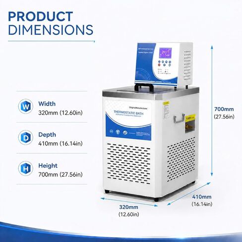 VORNIXON Laboratory Chiller Circulator -5℃ to 100℃, Water Chiller for Low Temperature Cooling, LCD Display, 304 Stainless Steel Recirculating Pump for Vacuum Chambers & Under Sink Applications (6L) in Saudi Arabia