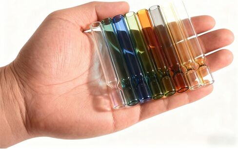 Rinercber 10 Pcs Borosilicate Blowing Tubes, 3.9 Inch Length, 7mm ID, 12mm OD, 2mm Wall Thickness - High Temp Resistant for Industrial, Laboratory, and Craft Projects, With Cleaning Brush in Saudi Arabia