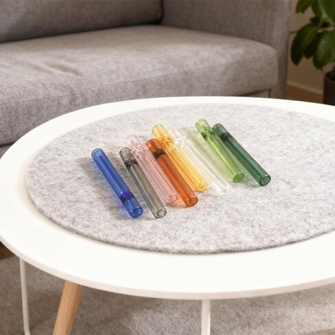 Rinercber 10 Pcs Borosilicate Blowing Tubes, 3.9 Inch Length, 7mm ID, 12mm OD, 2mm Wall Thickness - High Temp Resistant for Industrial, Laboratory, and Craft Projects, With Cleaning Brush in Saudi Arabia
