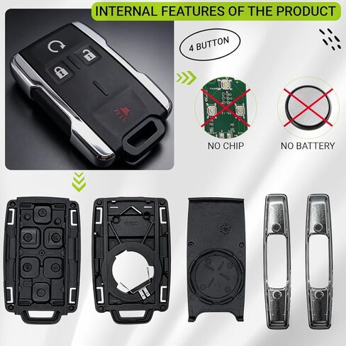 Key Fob Shell Replacement for Chevy: Car Key Case Cover for Chevrolet Colorado Silverado Gmc Sierra Canyon 1500 2500 3500 HD 2014 2015 2016 2017 2018 2019 2020 2021 2022 2023 Keyless Entry Remote-2PCS in Saudi Arabia