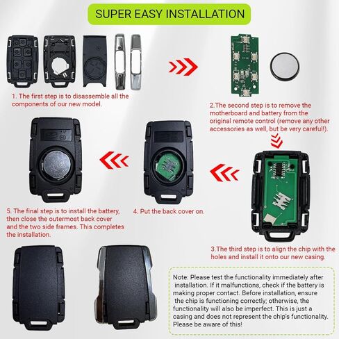 Key Fob Shell Replacement for Chevy: Car Key Case Cover for Chevrolet Colorado Silverado Gmc Sierra Canyon 1500 2500 3500 HD 2014 2015 2016 2017 2018 2019 2020 2021 2022 2023 Keyless Entry Remote-2PCS in Saudi Arabia