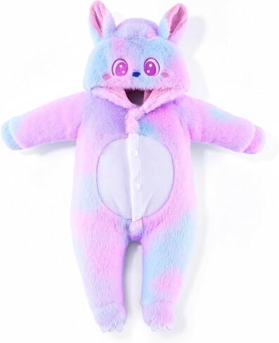 BABESIDE Reborn Baby Doll Clothes for 17-22 Inch Dolls, Pastel Bunny Hooded Doll Clothing with Snap-Front Closure, Reborn Baby Dolls Accessories for Dress-Up and Display in Kuwait
