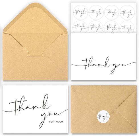 NESCCI 24 Pack Thank You Cards With Envelopes,4x6 Inch Minimalistic Design, Thank You Notes for Wedding,Bridal Shower, Business, Baby Shower, Small Business, Funeral, Graduation in Saudi Arabia