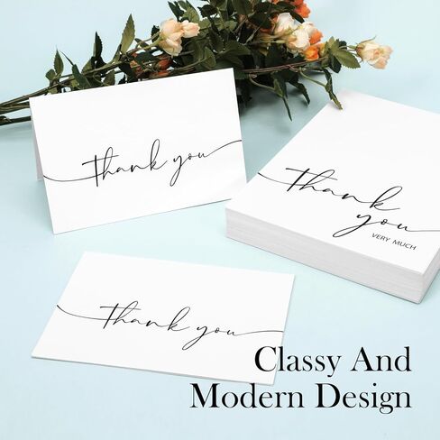NESCCI 24 Pack Thank You Cards With Envelopes,4x6 Inch Minimalistic Design, Thank You Notes for Wedding,Bridal Shower, Business, Baby Shower, Small Business, Funeral, Graduation in Saudi Arabia