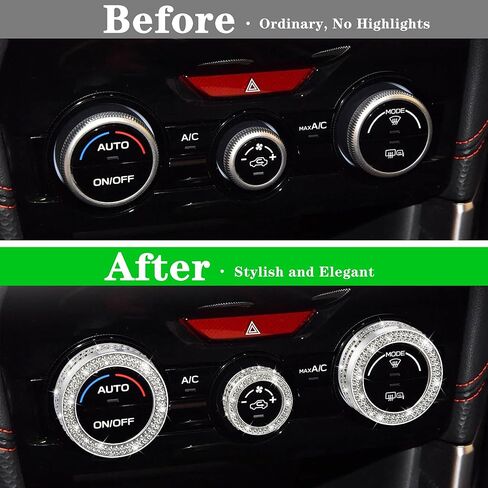 TOMALL Bling AC Air Conditioning Knob Button Cover Compatible with Subaru Forester 2019-2024, Impreza Crosstrek XV 2018-2023 Center Console AC Climate Knob Air Conditioner Switch Trim Car Accessories in Kuwait