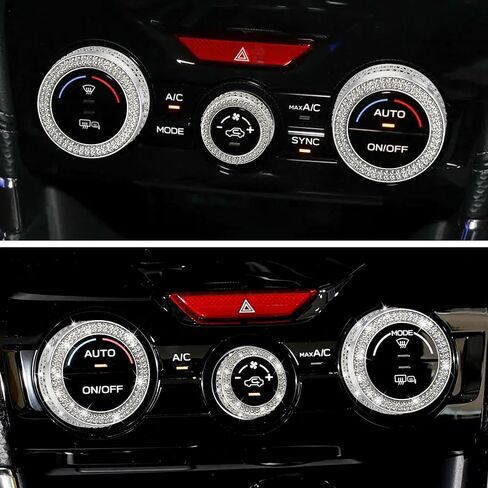 TOMALL Bling AC Air Conditioning Knob Button Cover Compatible with Subaru Forester 2019-2024, Impreza Crosstrek XV 2018-2023 Center Console AC Climate Knob Air Conditioner Switch Trim Car Accessories in Kuwait