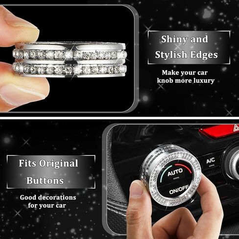 TOMALL Bling AC Air Conditioning Knob Button Cover Compatible with Subaru Forester 2019-2024, Impreza Crosstrek XV 2018-2023 Center Console AC Climate Knob Air Conditioner Switch Trim Car Accessories in Kuwait