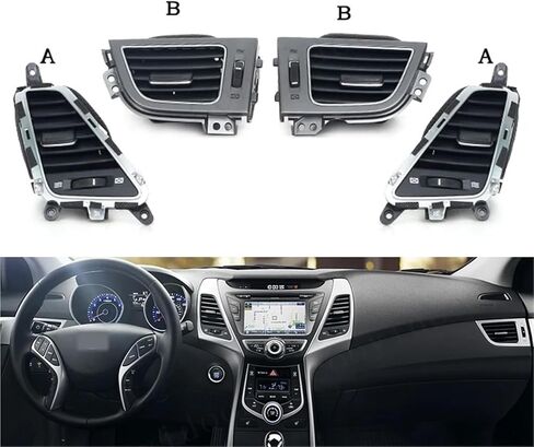 Car Interior Front Dash Center Console A/C Air Vent Outlet, Compatible For Hyundai Elantra 2012 2013 2014-2016 Air Conditioning Vents Center(A-1 pair) in Saudi Arabia