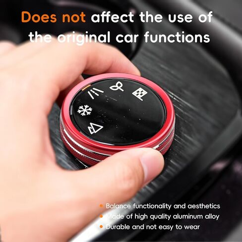 Auovo Volume/Tune A/C Knob Covers Compatible with 2021-2025 Nissan Rogue Accessories (with 8" Screen) Car Interior Trim Decorations A/C Switch Rings Volume Controller Rings in Kuwait