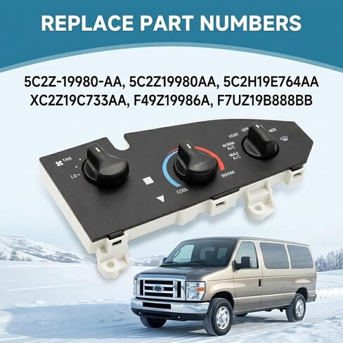 AC Heater Air Conditioning Control Panel Compatible with Ford E150 E250 2005-2014 E350 E450 2005-2025 E-Series Van, HVAC Climate Control Module, Replace 5C2Z19980AA 5C2H19E764AA XC2Z19C733AA in Saudi Arabia