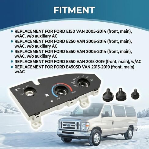 AC Heater Air Conditioning Control Panel Compatible with Ford E150 E250 2005-2014 E350 E450 2005-2025 E-Series Van, HVAC Climate Control Module, Replace 5C2Z19980AA 5C2H19E764AA XC2Z19C733AA in Saudi Arabia