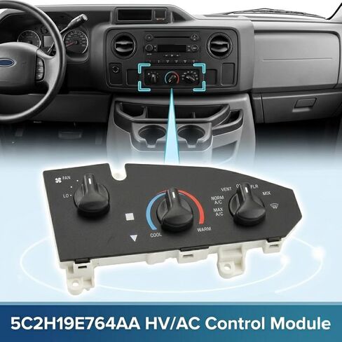 AC Heater Air Conditioning Control Panel Compatible with Ford E150 E250 2005-2014 E350 E450 2005-2025 E-Series Van, HVAC Climate Control Module, Replace 5C2Z19980AA 5C2H19E764AA XC2Z19C733AA in Saudi Arabia