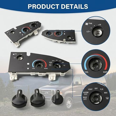 AC Heater Air Conditioning Control Panel Compatible with Ford E150 E250 2005-2014 E350 E450 2005-2025 E-Series Van, HVAC Climate Control Module, Replace 5C2Z19980AA 5C2H19E764AA XC2Z19C733AA in Saudi Arabia
