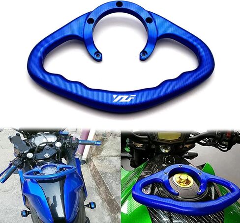 مقبض يد للركاب للدراجات النارية، مسند ذراع لخزان الوقود، مقبض مناسب لـ Yamaha YZF R1 YZF R6 YZF R25 YZF R1 R3 R25 R15 YZF1000 ملحقات الألومنيوم (أزرق) in Kuwait