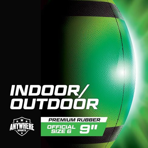 Anywhere Sports Pro Glow Light-Up Football for Kids – 6 Inch Junior Size Soft Touch Rubber Ball with Rechargeable LED Lights, USB Charging Cable, Indoor Outdoor Night Play Toy in Saudi Arabia