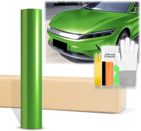 60"x120" (5FTx10FT) Emerald Green Heavy Metal Diamond Glitter Satin Ceramic White Metallic Vinyl Wrap Auto Car Sticker Decal Film Sheet Bubble Free Air Release Technology with Tool Kit in Kuwait