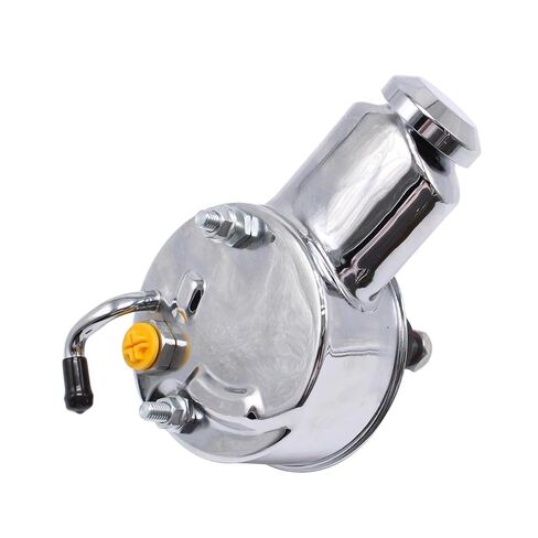 مضخة توجيه كهربائية مصقولة بالكروم من BestParts متوافقة مع كتلة صغيرة Chevy SBC Big Block Chevy BBC 265 283 305 307 327 350 383 400 402 454 استبدال Keyway Style 5/8" in Kuwait