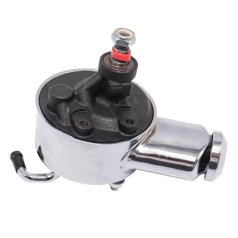 مضخة توجيه كهربائية مصقولة بالكروم من BestParts متوافقة مع كتلة صغيرة Chevy SBC Big Block Chevy BBC 265 283 305 307 327 350 383 400 402 454 استبدال Keyway Style 5/8" in Kuwait