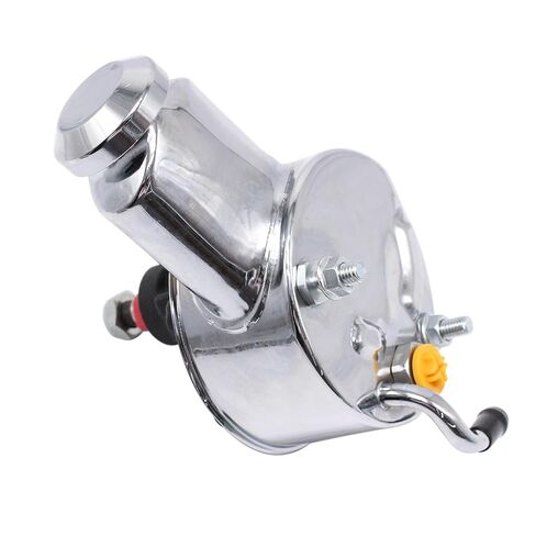 مضخة توجيه كهربائية مصقولة بالكروم من BestParts متوافقة مع كتلة صغيرة Chevy SBC Big Block Chevy BBC 265 283 305 307 327 350 383 400 402 454 استبدال Keyway Style 5/8" in Kuwait