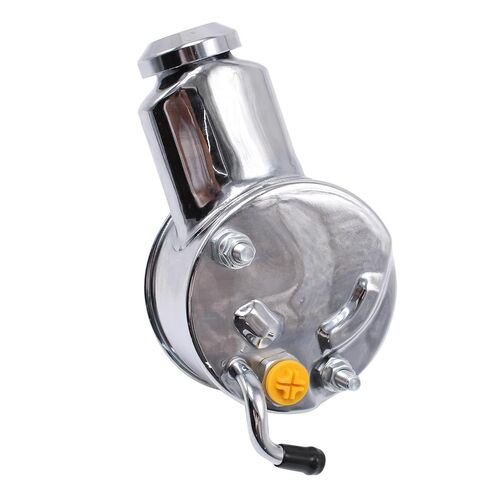 مضخة توجيه كهربائية مصقولة بالكروم من BestParts متوافقة مع كتلة صغيرة Chevy SBC Big Block Chevy BBC 265 283 305 307 327 350 383 400 402 454 استبدال Keyway Style 5/8" in Kuwait