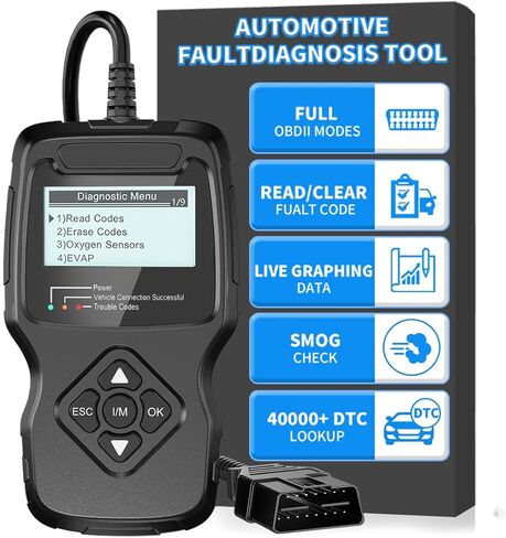 Car OBD2 Scanner, OBD2 Scanner Diagnostic Code Reader Tool with I/M Readiness, Data Stream, Battery Tester, Check Engine Light with Reset, OBDII/EOBD Car Diagnostic Scanner for All Vehicles After 1996 in Saudi Arabia