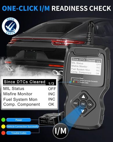 Car OBD2 Scanner, OBD2 Scanner Diagnostic Code Reader Tool with I/M Readiness, Data Stream, Battery Tester, Check Engine Light with Reset, OBDII/EOBD Car Diagnostic Scanner for All Vehicles After 1996 in Saudi Arabia