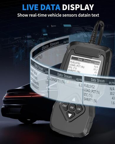 Car OBD2 Scanner, OBD2 Scanner Diagnostic Code Reader Tool with I/M Readiness, Data Stream, Battery Tester, Check Engine Light with Reset, OBDII/EOBD Car Diagnostic Scanner for All Vehicles After 1996 in Saudi Arabia
