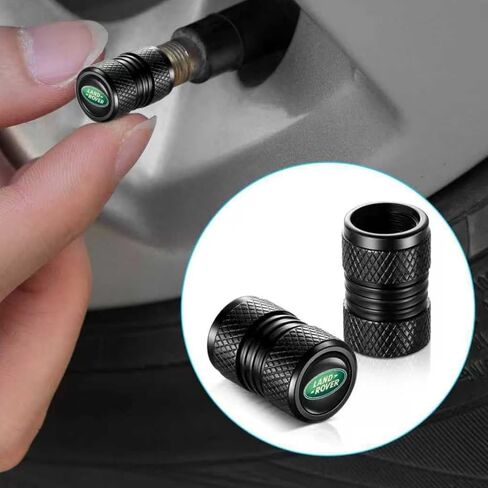 4PCS Wheel Center Cap Covers with 4PCS Tire Valve Stem Caps Covers Trim (Green+Black) in Saudi Arabia