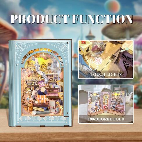 Allie's Tea Party Diary Book Nook Kits for Adults, DIY Booknook with LED Lights, Miniature House Kit Bookshelf Decor, Creative Gifts for Hobbyists in Saudi Arabia