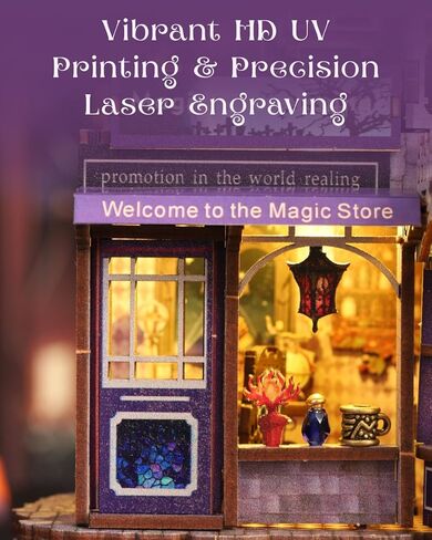 Mystic Gateway DIY Miniature House Kit with LED Light – Magic Store Dollhouse Craft Kit – 3D Wooden Puzzles Tiny House Book Nook Halloween Birthday for Adults in Saudi Arabia