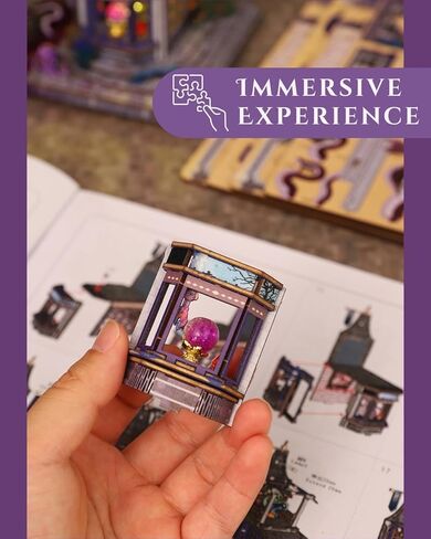 Mystic Gateway DIY Miniature House Kit with LED Light – Magic Store Dollhouse Craft Kit – 3D Wooden Puzzles Tiny House Book Nook Halloween Birthday for Adults in Saudi Arabia
