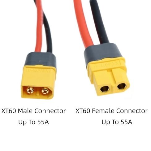 XT60 Connector Plug Cable Kit - 10-Piece Female and Male Assemblies with 12 AWG Silicone Cables in Saudi Arabia
