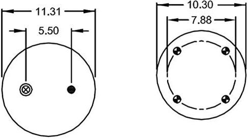 عبوتان من حقيبة الزنبرك الهوائي TORQUE لمقطورة هندريكسون (تستبدل Firestone 9122، W01-358-9122، Hendrickson S-3467، S-3830، C-3467، C-3830) (2 × TR9122) in Kuwait