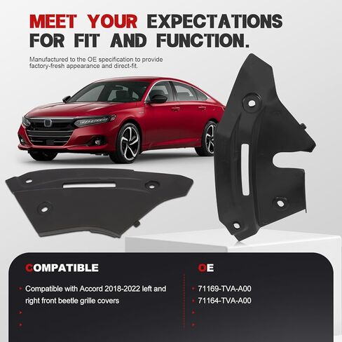 Front Left and Right Side Shield Grille Cover for Honda Accord 2018-2022 71169-TVA-A00 71164-TVA-A00 in Saudi Arabia